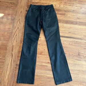 Frenchi Black Lamb Skin Leather Pants Rock and Roll Woman's Size 3